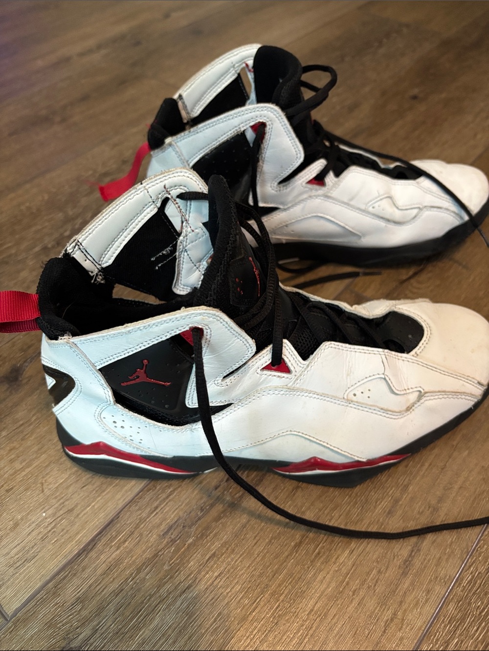 Jordan Kids White/Black/Red High-Top Sneakers